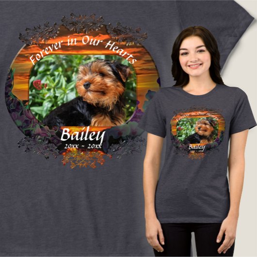 2584 Pet Memorial Sunset voor altijd in ons hart Tri-Blend Shirt