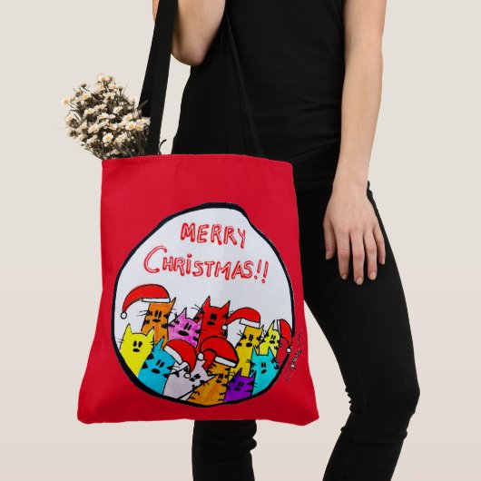 258 - Tas met kerstkatten (Dichtbij)