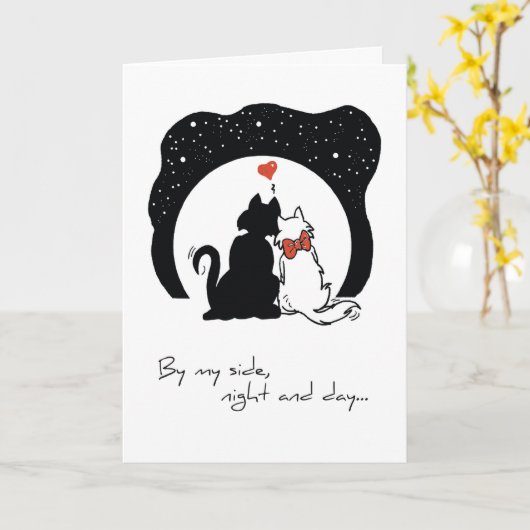 2595 Jubileum Katten Kaart (Gele Bloem)