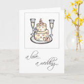 2598 Religieuze taart glazen bruiloft gefeliciteer Kaart (Gele Bloem)