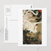 25. 老 白 図, 若 冲 Pine-tree & Phoenix, Jakuchu Briefkaart (Voorkant / Achterkant)