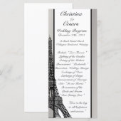 25 4 x 9 Huwelijksprogramma Zwarte Eiffeltoren Programmakaart (Voorkant / Achterkant)