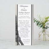 25 4 x 9 Huwelijksprogramma Zwarte Eiffeltoren Programmakaart (Staand voorkant)