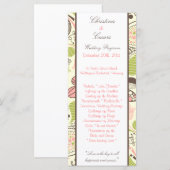 25 4 x 9 Trouwprogramma Spring Pink/Green Floral Programmakaart (Voorkant / Achterkant)