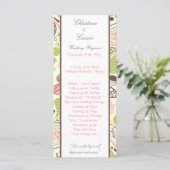 25 4 x 9 Trouwprogramma Spring Pink/Green Floral Programmakaart (Staand voorkant)