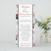 25 4 x 9 Trouwprogramma Zwarte Bloemen Rode blader Programmakaart (Staand voorkant)