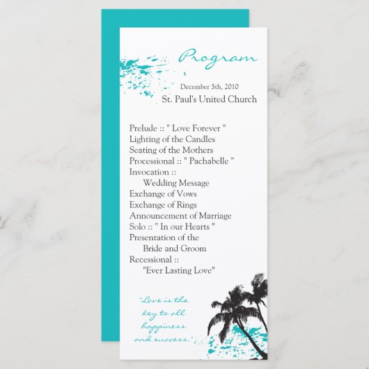 25 4x9 Beach Water Ocean Splash Programmakaart (Voorkant / Achterkant)