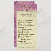 25 4x9 bruiloft programma Amethist Jewel reliëf Pa Programmakaart (Voorkant / Achterkant)