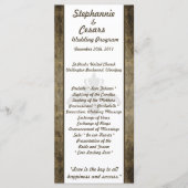 25 4x9 bruiloft programma bruin damast programmakaart (Voorkant)