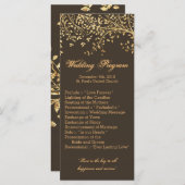 25 4x9 bruiloft programma Gouden folie boom blader Programmakaart (Voorkant / Achterkant)