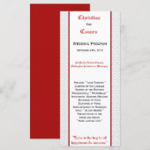 25 4x9 bruiloft programma grijs rood formele print programmakaart (Voorkant / Achterkant)