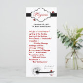 25 4x9 bruiloft programma Lady Bug Dandilion Bloem Programmakaart (Staand voorkant)