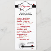 25 4x9 bruiloft programma Lady Bug Dandilion Bloem Programmakaart (Voorkant)