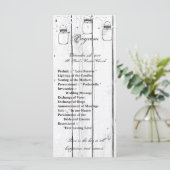 25 4x9 bruiloft programma Mason Jar String Lights Programmakaart (Staand voorkant)