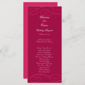 25 4x9 bruiloft programma Raspberry Pink Loops / S Programmakaart (Voorkant / Achterkant)