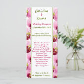 25 4x9 bruiloft programma roze orchidee lange stam programmakaart (Staand voorkant)