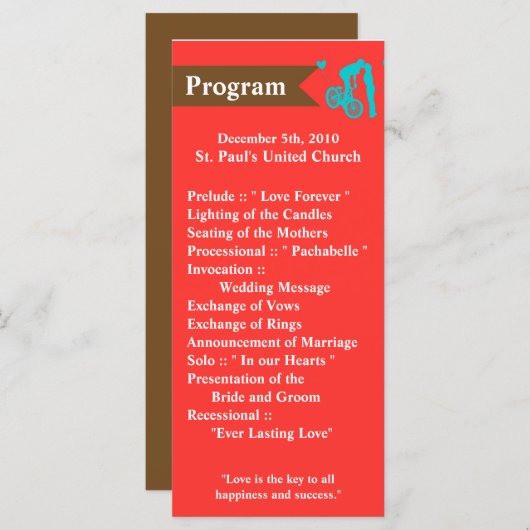 25 4x9 bruiloft programma tiener liefde paar op fi programmakaart (Voorkant / Achterkant)