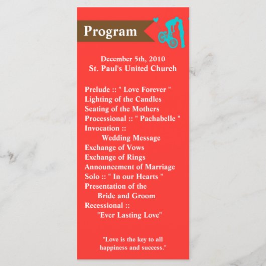 25 4x9 bruiloft programma tiener liefde paar op fi programmakaart (Voorkant)