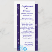 25 4x9 bruiloft programma witte sneeuw vlokken programmakaart (Voorkant / Achterkant)