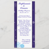 25 4x9 bruiloft programma witte sneeuw vlokken programmakaart (Voorkant)