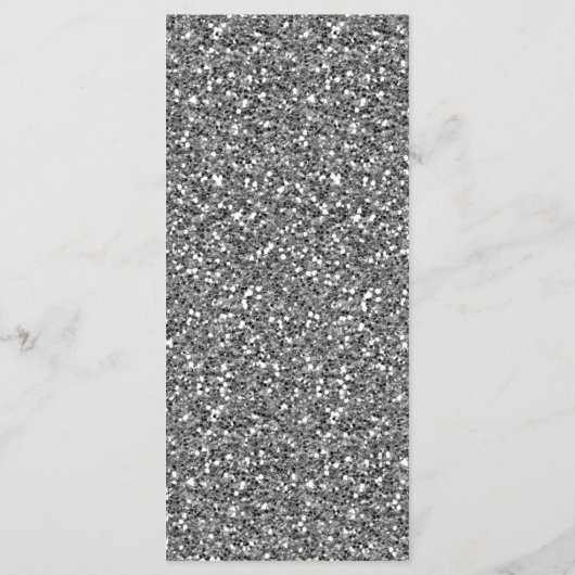 25 4x9 bruiloft programma zilveren glitter chevron programmakaart (Achterkant)