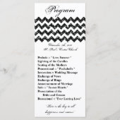 25 4x9 bruiloft programma zwart glitter chevron zi programmakaart (Voorkant)