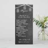 25 4x9 het Programma van het huwelijk Mason Jar Ko Programmakaart (Staand voorkant)