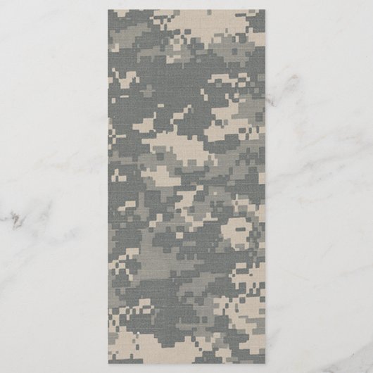 25 4x9 Huwelijksprogramma ARMY ACU Uniform Camo Ca Programmakaart (Achterkant)