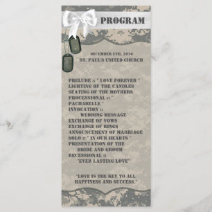 25 4x9 Huwelijksprogramma ARMY ACU Uniform Camo Ca Programmakaart