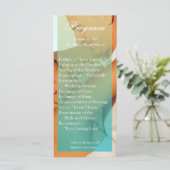 25 4x9 Huwelijksprogramma Blauw Ombre Zonsondergan Programmakaart (Staand voorkant)