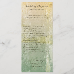 25 4x9 Huwelijksprogramma Bloemen Antiek Programmakaart