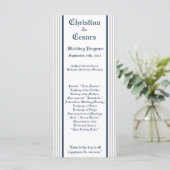 25 4x9 Huwelijksprogramma Blue Seahorse strepen st Programmakaart (Staand voorkant)