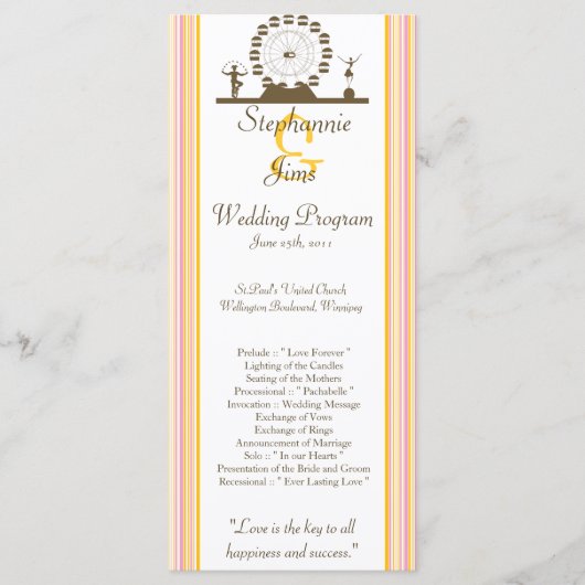 25 4x9 Huwelijksprogramma Carnaval Programmakaart (Voorkant)