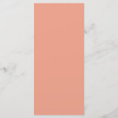 25 4x9 Huwelijksprogramma Coral Pink Brown Floral  Programmakaart (Achterkant)
