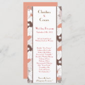 25 4x9 Huwelijksprogramma Coral Pink Brown Floral  Programmakaart (Voorkant / Achterkant)