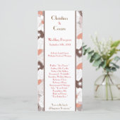 25 4x9 Huwelijksprogramma Coral Pink Brown Floral  Programmakaart (Staand voorkant)