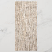 25 4x9 Huwelijksprogramma Country Lace Handkerchie Programmakaart (Achterkant)