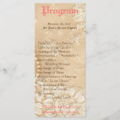 25 4x9 huwelijksprogramma Country Lace Victoriaans Programmakaart (Voorkant)