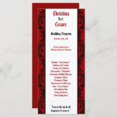 25 4x9 Huwelijksprogramma Crimson Red  Embellis Programmakaart (Voorkant / Achterkant)