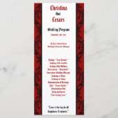 25 4x9 Huwelijksprogramma Crimson Red  Embellis Programmakaart (Voorkant)