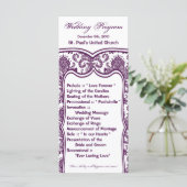 25 4x9 huwelijksprogramma Damask Lace Print Patroo Programmakaart (Staand voorkant)