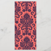 25 4x9 huwelijksprogramma Damask Lace Print Patroo Programmakaart (Achterkant)