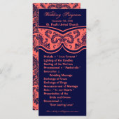 25 4x9 huwelijksprogramma Damask Lace Print Patroo Programmakaart (Voorkant / Achterkant)