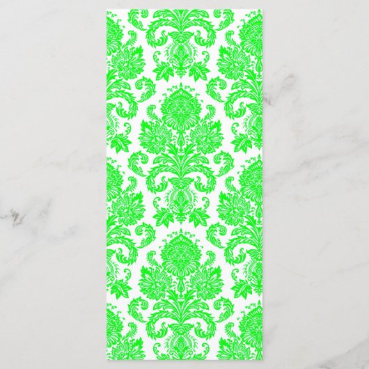 25 4x9 huwelijksprogramma Damask Lace Print Patroo Programmakaart (Achterkant)
