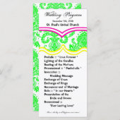 25 4x9 huwelijksprogramma Damask Lace Print Patroo Programmakaart (Voorkant / Achterkant)