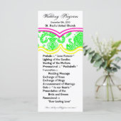 25 4x9 huwelijksprogramma Damask Lace Print Patroo Programmakaart (Staand voorkant)