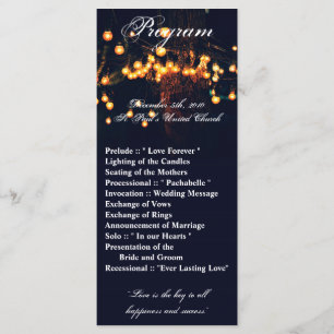25 4x9 Huwelijksprogramma Eiken Boom String Lights Programmakaart