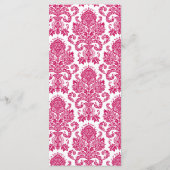 25 4x9 Huwelijksprogramma Fusia White Damask Lace  Programmakaart (Achterkant)