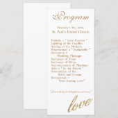 25 4x9 huwelijksprogramma Gouden folie Glitter Lie Programmakaart (Voorkant / Achterkant)