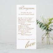 25 4x9 huwelijksprogramma Gouden folie Glitter Lie Programmakaart (Staand voorkant)